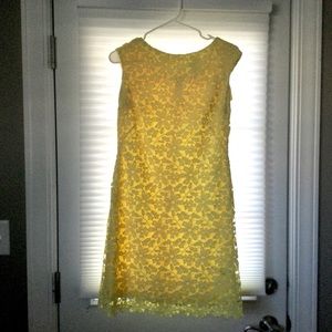 Ralph Lauren Yellow Sleeveless Lace Dress